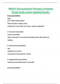 NBCOT (Occupational Therapy) Complete  Study Guide Latest Updated Guide.