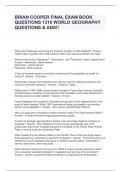 BRIAN COOPER FINAL EXAM BOOK QUESTIONS 1310 WORLD GEOGRAPHY QUESTIONS & ANS!!