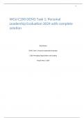 WGU C200 DCM2 Task 1: Personal Leadership Evaluation 2024 with complete solution