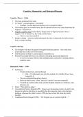 PSYC 285 Cognitive, Humanistic, & Biological/Biogenic class notes