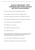 American Allied Health - CPTA Certification Exam Review questions with 100% Correct Answers)