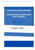 NURC 1001: Exam 2 Review Comprehensive Questions with 100% CORRECT Answers 