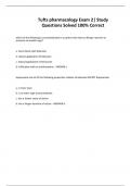 Tufts pharmacology Exam 2| Study Questions Solved 100% Correc