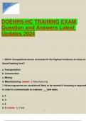 DOEHRS-HC TRAINING EXAM Question and Answers Latest Updates 2024