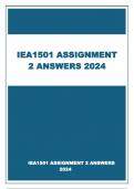 IEA1501 ASSIGNMENT 2 ANSWERS 2024