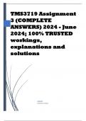 TMS3719 Assignment 3 (COMPLETE ANSWERS) 2024 - June 2024; 100% TRUSTED workings, explanations and solutions