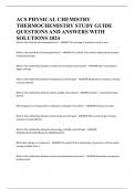 ACS PHYSICAL CHEMISTRY THERMOCHEMISTRY STUDY GUIDE QUESTIONS AND ANSWERS WITH SOLUTIONS 2024