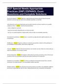 DCF Special Needs Appropriate Practices (SNP) ESPANOL Exam Questions and Complete Solutions