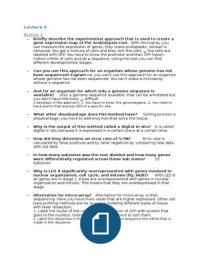 SSB-51306 introduction to functional genomics lecture 5 antwoord op vragen