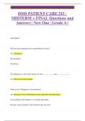 DMS PATIENT CARE 515 - MIDTERM + FINAL Questions and  Answers | New One | Grade A+