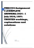 TMS3704 Assignment 3 (COMPLETE ANSWERS) 2024 - 1 July 2024; 100% TRUSTED workings, explanations and solutions