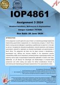 IOP4861 Assignment 3 (COMPLETE ANSWERS) 2024 (757506)- DUE 20 June 2024 
