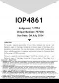 IOP4861 Assignment 3 (ANSWERS) 2024 - DISTINCTION GUARANTEED