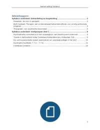 Samenvatting minor psychiatrie Syllabus onderdeel behandeling en begeleiding en doelgroepen deel 1 