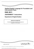 Applied English Language for Foundation and Intermediate Phase ENG 2611 ASSIGNMENT 1 Instructions Department of English Studies