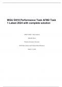 WGU D019 Performance Task AFM2 Task 1 Latest 2024 with complete solution