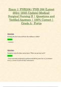 Exam 1: PNR206 / PNR 206 (Latest 2024 / 2025 Update) Medical-Surgical Nursing II | Questions and Verified Answers | 100% Correct | Grade A - Fortis