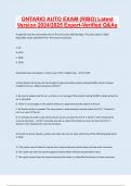 ONTARIO AUTO EXAM (RIBO) Latest Version 2024/2025 Expert-Verified Q&As