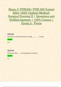 Exam 3: PNR206 / PNR 206 (Latest 2024 / 2025 Update) Medical-Surgical Nursing II | Questions and Verified Answers | 100% Correct | Grade A - Fortis