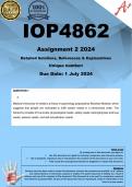 IOP4862 Assignment 2 (COMPLETE ANSWERS) 2024  - 1 July 2024