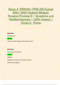 Exam 4: PNR206 / PNR 206 (Latest 2024 / 2025 Update) Medical-Surgical Nursing II | Questions and Verified Answers | 100% Correct | Grade A - Fortis