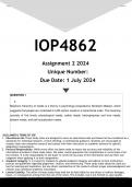 IOP4862 Assignment 2 (ANSWERS) 2024 - DISTINCTION GUARANTEED