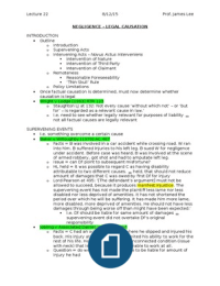 11. Negligence - Legal Causation