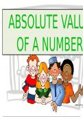 Presentation about Absolute Values for Grade 8 Mathematics 