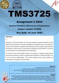 TMS3725 Assignment 2 (COMPLETE ANSWERS) 2024 (313968) - 19 June 2024
