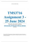 Exam (elaborations) TMS3716 Assignment 3 (COMPLETE ANSWERS) 2024 (623358) - 25 June 2024 •	Course •	Teaching Home Languages in Senior Phase (TMS3716) •	Institution •	University Of South Africa (Unisa) •	Book •	Teaching and Learning Languages TMS3716 Assig