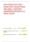 CPO PRACTICE TEST EXAM WITH QUESTIONS AND WELL VERIFIED ANSWERS [GRADED A+] NEW!! NEW!!