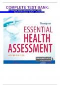 COMPLETE TEST BANK: For Essential Health Assessment Second Edition         By Janice Thompson (Author) Latest Update.