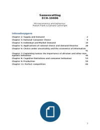 Samenvatting Boek 'Microeconomics and Behaviour'