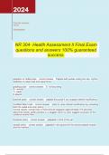  NR 304- Health Assessment II Final Exam questions and answers 100% guaranteed success.