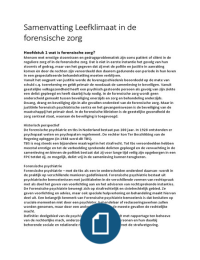 Samenvatting: leefklimaat in de forensische zorg