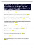 USAREUR, German Drivers License, drivers test EU, USAREUR Practice Exam, German driving Exam  Questions and Complete Solutions
