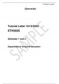  Tutorial Letter 101/0/2022 ETH302S  Semester 1 and 2   Department of Inclusive Education