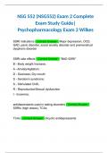 NSG 552 (NSG552) Exam 2 Complete Exam Study Guide| Psychopharmacology Exam 2 Wilkes