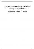 Test Bank for Safe Maternity & Pediatric Nursing Care 2nd Edition by Luanne Linnard-Palmer