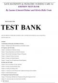 TEST BANK For Safe Maternity and Pediatric Nursing Care, 2nd Edition, Luanne Linnard Palmer, Gloria Haile Coats, All Chapters 1 - 38, Complete Newest Version
