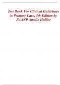 Test Bank For Clinical Guidelines in Primary Care, 4th Edition by Amelie Hollier, DNP, FNP-BC 9781892418272 Chapter 1-19 Complete Guide.