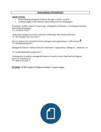 Samenvatting: Managerial Psychology