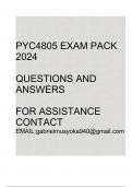 PYC4805 Exam pack 2024(Questions and answers)