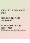 OPM1501 Exam pack 2024(Questions and answers)