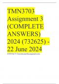 TMN3703 Assignment 3 (COMPLETE ANSWERS) 2024 (732625) - 22 June 2024