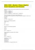 WGU C955 - Module 3 Basic Algebra Exam Questions and Answers