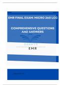 FINAL EXAM: Micro 260 LCC Comprehensive Questions with 100% CORRECT Answers 