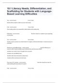 10.1 Literacy Needs, Differentiation, and Scaffolding for Students with Language-Based Learning Difficulties Complete Assignment And Answers.