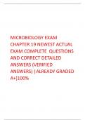 MICROBIOLOGY EXAM  CHAPTER 19 NEWEST ACTUAL  EXAM COMPLETE QUESTIONS  AND CORRECT DETAILED  ANSWERS (VERIFIED  ANSWERS) |ALREADY GRADED  A+]100%