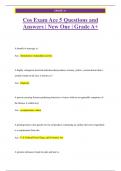 Cos Exam Ace 5 QueCos Exam Ace 5 Questions and  Answers | New One | Grade A+stions and  Answers | New One | Grade A+